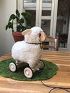 Schaap op houten wielen (kant en klaar)